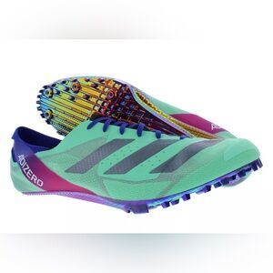 ADIZERO FINESSE Track Running Shoes w/ Spikes - Pulse Mint Lucid Blue Sz 8